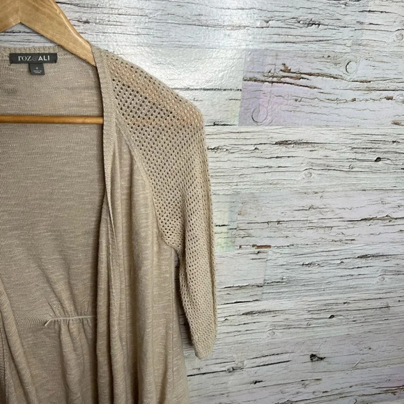 Roz & Ali  cardigan sweater tan size small - Picture 2 of 9